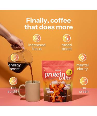 Moment Mushroom Coffee with 11g Collagen Protein & Creatine Zero Sugar Low Acidity Instant Protein Coffee Powder with Lion s Mane Reishi & L-Theanine for Energy Focus & Mental Clarity-25 Servings - Buy Online on GoSupps.com