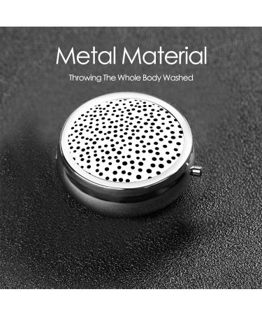 Buy Black Polka Dots Portable Metal Pill Box | Round Mini 3-Compartment Design for Travel - Buy Online on GoSupps.com