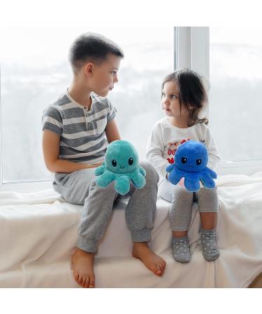 XEANCO Octopus Plushie - Double-Sided Flip Reversible Soft Stuffed Toy for Kids and Friends in Sea Green Blue | Perfect for Playing & Expressing Mood - Buy Online on GoSupps.com