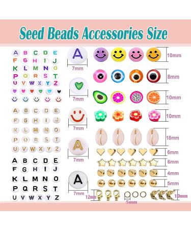 96 Colors Glass Seed Beads with Letter Beads Kit - DIY Jewelry Making Set - Buy Online on GoSupps.com