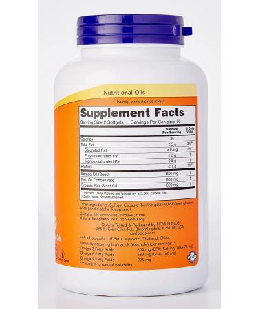 Now Foods Super Omega 3-6-9, 1200mg, 180 Softgels â€“ Premium Omega Fatty Acids for Heart & Joint Health - Buy Online on GoSupps.com