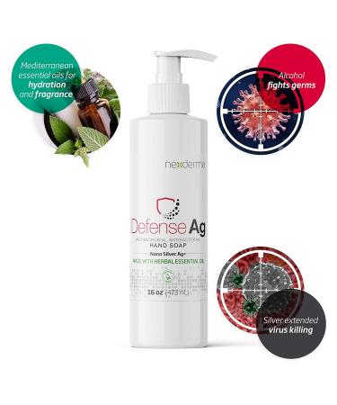 Buy Defense Ag Hand Soap - Silver Oat Extracts Vitamin E Coconut Oil | Paraben-Free Moisturizing Soap 16 oz | International Shipping Available - Buy Online on GoSupps.com