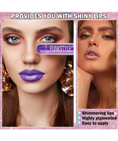 3 PCS Glitter Liquid Lipstick Set - Red & Pink Lip Gloss Kit for Gothic Halloween Makeup & Costume Party - Buy Online on GoSupps.com