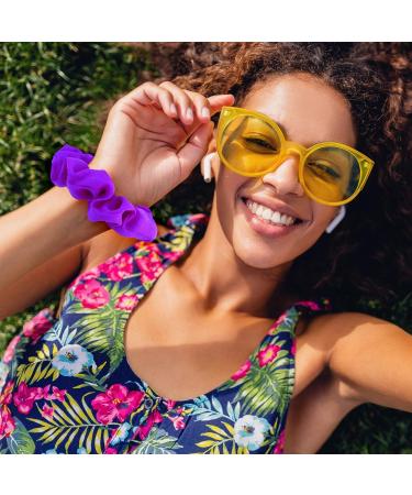 Shop Neon Hair Gum Scrunchies - Pop Purple Satin Hair Ties for Women | Glittery & Stylish Hair Jewelry - Buy Online on GoSupps.com