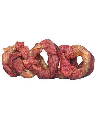 Buffalo Jerky Tendon Ring (2-4 Inches) 100% All-Natural Single Ingredient Grass-Fed Free-Range Premium Buffalo Dog Chews - Air Dried Healthy Dog Treats - 5 Pack