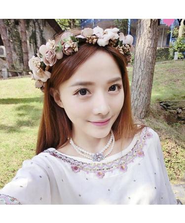 Ladies Flower Crown & Bracelet Set | Wedding & Party Hair Accessories - Buy Online on GoSupps.com