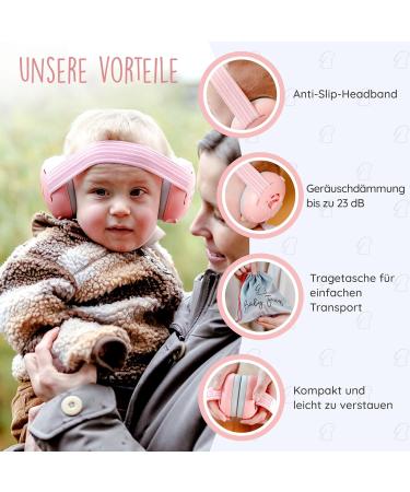 Buy Baby Frey Hearing Protection for Babies | Test Winner Noise Reduction Up to 23dB | Comfortable Baby Headphones with Non-Slip Band & Premium Carrying Bag | Pink - Buy Online on GoSupps.com