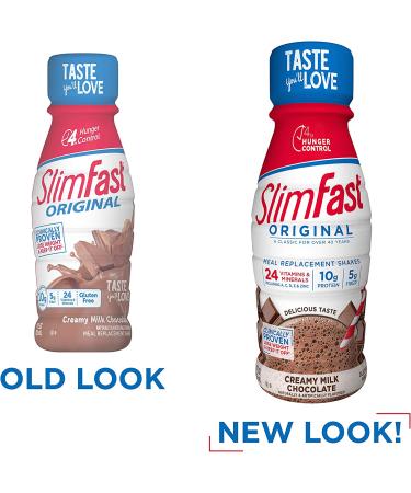 SlimFast Original Creamy Milk Chocolate Meal Replacement Shake - 10g Protein, 11 Fl. Oz Bottle (8 Count) - Weight Loss Drink - Buy Online on GoSupps.com