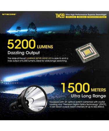 Nitecore TM39 Lite - 5200 Lumen Rechargeable Flashlight & LumenTac Organizer | Long Throw 1640 Yard Range International Shipping Available - Buy Online on GoSupps.com