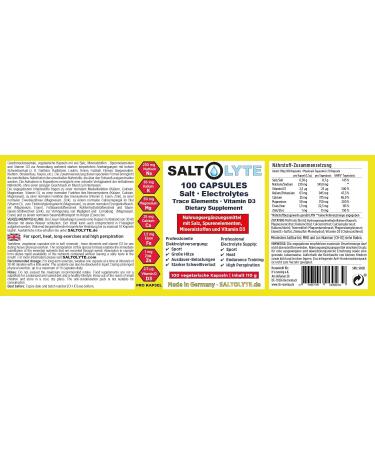 SALTOLYTE Electrolyte Capsules - 100 Count with Sodium Magnesium Potassium Calcium Iron Zinc & Vitamin D3 | Boost Hydration & Health - Buy Online on GoSupps.com