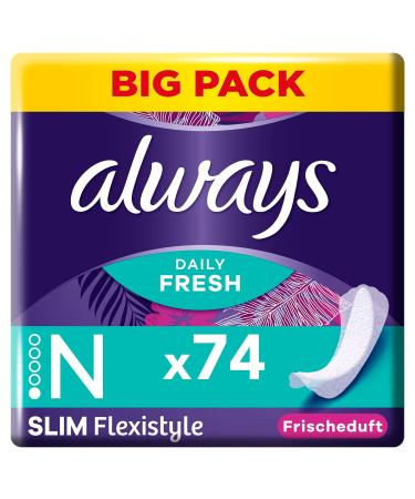 Always Dailies Fresh Slip performances women Slim Flexistyle (74 tying) Big Pack with fresh fragrance suitable for all slipped stems breathable flexible 74 pieces (1 Pack) New