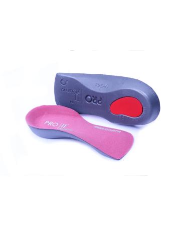 PRO 11 WELLBEING 3/4 Insoles for Plantar Fasciitis and Over-Pronation (7/8.5 UK Pink) 7/8.5 UK Pink