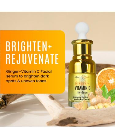 Ginger Face Serum with Vitamin C & Turmeric | Organic Acne Treatment for Clear Skin Hydration & Anti-Aging | 1 FL OZ - Buy Online on GoSupps.com