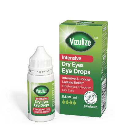 Vizulize Intensive Dry Eye Drop 10ml - Intensive & Longer Lasting Relief Moisturises & Soothes Dry Eyes