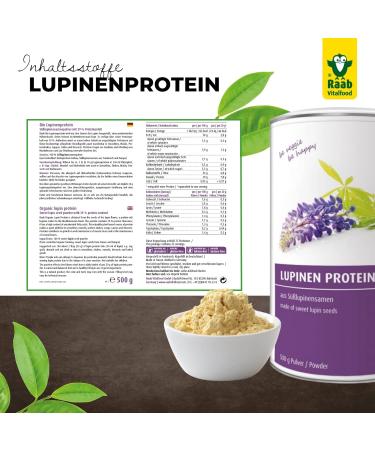 Raab Vitalfood Bio Lupinen Protein | Vegan Protein Powder | 39% Vegetable Protein & Essential Fatty Acids | Perfect for Shakes Smoothies & Baking | Made in Germany - Buy Online on GoSupps.com