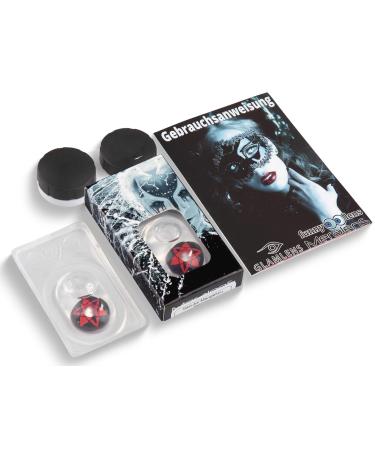 Buy Colored Red Sharingan Contact Lenses 'Sasuke Mengkyu' | Top Quality for Halloween & Carnival | Free Lens Tank | -1.00 Diopters - Buy Online on GoSupps.com