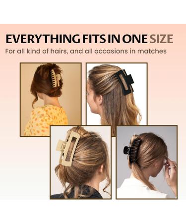 Apprise Deals 8 Pack 4.3" Inch Large Hair Claw Clips for Women Hair Clips for Thin Thick Curly Hair 90 s Strong Big Grip Matte Banana Clips with Strong Jaws for girls ladies - Buy Online on GoSupps.com