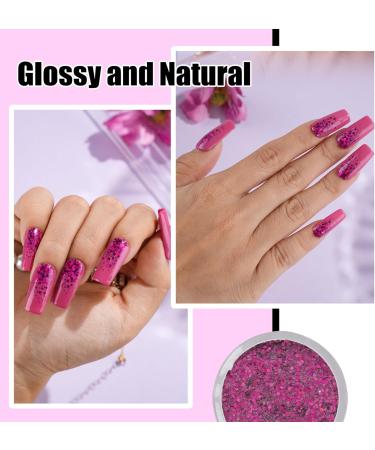 Poudre de trempage pour ongles rose fluo paillettes pour d butant manucure bricolage maison cadeau pas besoin de lampe ongles Hot Pink-Sparkle - Buy Online on GoSupps.com