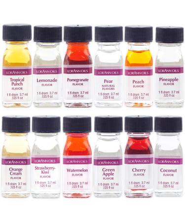 LorAnn SS Pack #2 of 12 Fruity & more Flavors in 1 dram bottles (.0125 fl oz - 3.7ml) bottles 0.12 Fl Oz (Pack of 12)