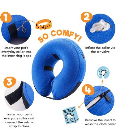 BENCMATE Inflatable Pet Recovery Collar - Soft E-Collar for Dogs & Cats | Vision-Friendly & Comfortable - Buy Online on GoSupps.com