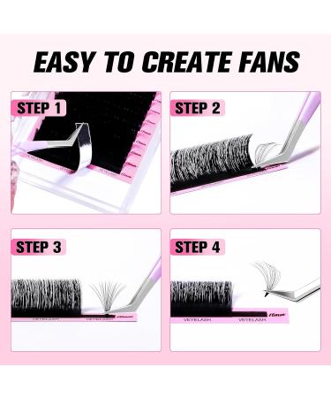 VEYES Cashmere Easy Fan Lashes Volume Lash Extensions 0.03-0.07 C/CC/D Curl Mixed & Single Length Self Fanning Lashes Automatic Blooming for Professional Russian Lashes Matte Black (0.05 C 8-16mm) C-0.05 8-16mm - Buy Online on GoSupps.com