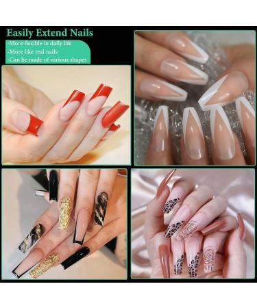 504 Pieces of Long Soft Gel Nail Tips - Pre-Buff PMMA Resin Full Cover Ballerina Nail Tips for DIY Nail Art - 10 Sizes - International Shipping - Buy Online on GoSupps.com