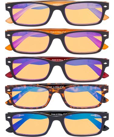 Eyekepper 5 Pack Blue Light Filter Glasses - Classic Amber Tinted Reading Glasses +2.50 | Blue Light Blocking for Eye Protection - Buy Online on GoSupps.com