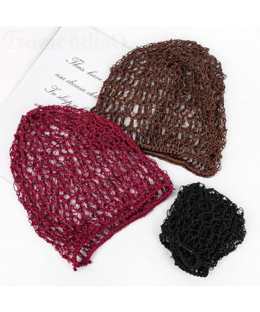 3 Pack Framedino Mesh Hair Net Crochet Snood Caps for Women - Stylish Sleepwear - Buy Online on GoSupps.com