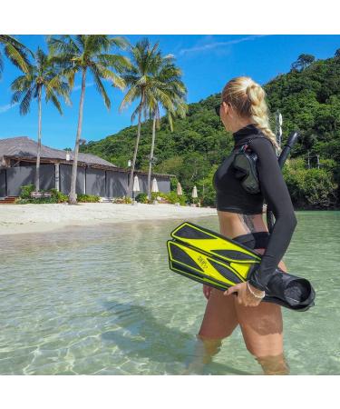 SIER Soft Silicone Full-Foot Swim Fins | Efficient Thrust | Tight Fitting | Yellow | EUR 39-40 US Men 6-7 Women 7-8 - Buy Online on GoSupps.com
