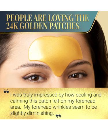24K Gold Forehead Patches - 20 Collagen & Hyaluronic Acid Pads for Wrinkle Reduction - Buy Online on GoSupps.com