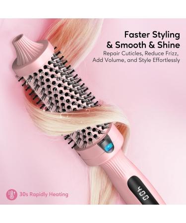 Terviiix 1.5 Inch Thermal Brush - Professional Blowout & Curling Iron | Ceramic Hot Brush with Digital Display & Dual Voltage - Pink - Buy Online on GoSupps.com