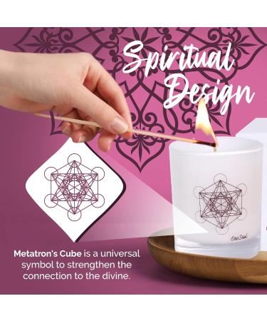 Lavender Vanilla Aromatherapy Candle | Hand-Poured Soy Luxury Candle | 50-Hour Burn | OneSoul Collection - Floral Scented Candle with Metatron s Cube Symbol - Buy Online on GoSupps.com