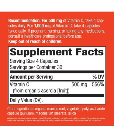 Nature's Way Alive! Fruit Source Vitamin C - 120 Vegetarian Capsules for Immune Support - Buy Online on GoSupps.com