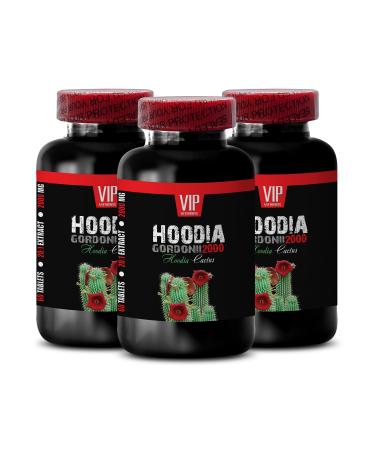 VIP VITAMINS Best Hoodia Gordonii Diet Pills - Pure Hoodia Gordonii Extract 2000mg - Hoodia Gordonii Highly Effective Appetite Suppressing (3 Bottles 180 Capsules)