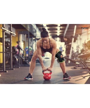 TYNOR Knee Wrap Neoprene Knee Brace Support - Adjustable Compression for Knee Pain & Arthritis Unisex One Size Black & Orange - Ideal for Sports & Workouts - Buy Online on GoSupps.com