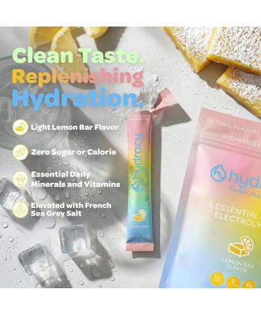 Hydracy Thirst Trapper Essential Daily Electrolytes - Lemon Bar 10 Hydration Packets with 6 Electrolytes & Minerals Keto Friendly, Vegan, Non-GMO & Sugar-Free Electrolyte Powder 1.76 Ounce (Pack of 1) - Buy Online on GoSupps.com