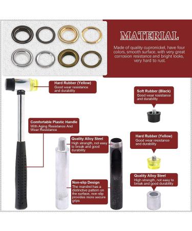 Hilitchi 160 Sets 1/2 Inch Grommets Eyelets Grommet Kit with Punch Hole Tool Installation Tool for Tarpaulin  Fabric  Curtains and Craft Making  Tarpaulin Repair (Assorted Color) - Buy Online on GoSupps.com