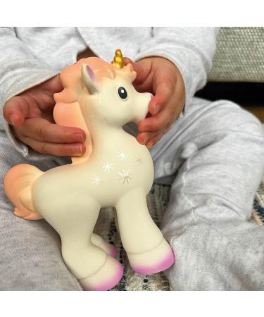 Nuby Unicorn Rubber Teether - 0 Months+ Baby Teething Toy | Soft & Safe White Teether for Infants - Buy Online on GoSupps.com