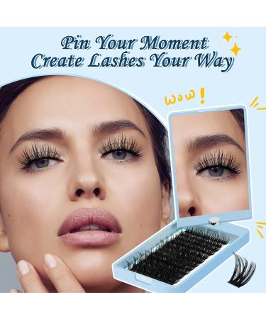 KevKev Lash Clusters 96 Pcs DIY Eyelash Extensions with Spin Mirror - Soft and Thin Band for Eye Makeup Travel - C-10-16 Mix - Buy Online on GoSupps.com