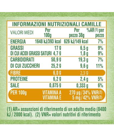  Mulino Bianco Mulino Bianco Merendine Camille Intermediate Snack Rich in Fiber Pack of 6 Single Servings 304 g - Buy Online on GoSupps.com