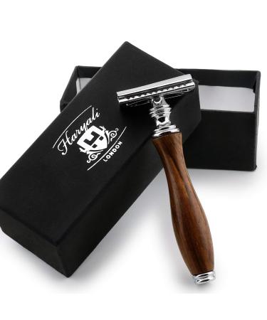 Haryali Double Edge Safety Razor- Wooden Razor that uses Disposable Safety Razor Blades
