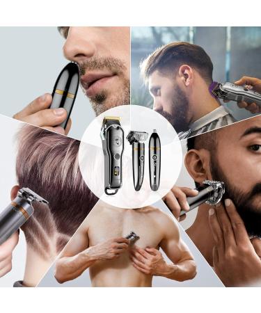 Hatteker Hair Clipper Cordless Hair Trimmer Barber Clipper T-Blade Trimmer Beard Trimmer Nose Trimmer Hair Cutting Grooming Kit Professional IPX7 Waterproof - Buy Online on GoSupps.com