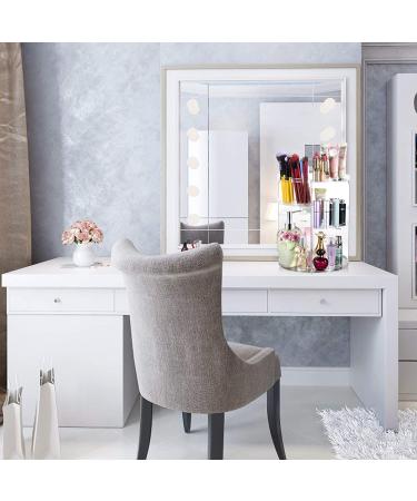 360 Rotating Makeup Organizer - Spinning Bathroom & Cosmetic Holder Shelf for Bedroom - Transparent - Buy Online on GoSupps.com