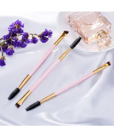 Frienda 3 Pack Eyebrow Brush & Spoolie Set - Double Handle Angled Brush and Comb for Brow Powders, Waxes, Gels - Pink - Buy Online on GoSupps.com