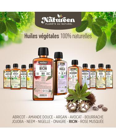  Plan te au Naturel Organic Castor Oil 250ml - Cosmos Organic - Plan te au Naturel - 100% Natural and Cold-Pressed - Skin hair eyelashes etc. - Buy Online on GoSupps.com