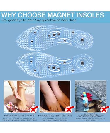 Foot Massage Insoles for Men & Women - Magnetic Acupressure Inserts for Reflexology & Pain Relief - Breathable & Adjustable TPR Insoles (28-30cm - Buy Online on GoSupps.com