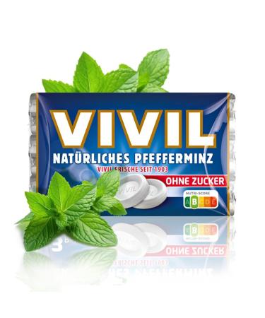 Buy Vivil Natural Peppermint Rolls - Sugar-Free Vegan Fresh Pastilles 30 Rolls (28g Each) - International Shipping Available - Buy Online on GoSupps.com