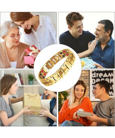 2024 Far-Infrared Ion Titanium Bracelet for Men - Double-Row Magnetic Health Energy Bracelet with Limited Edition Gold Clock - Buy Online on GoSupps.com