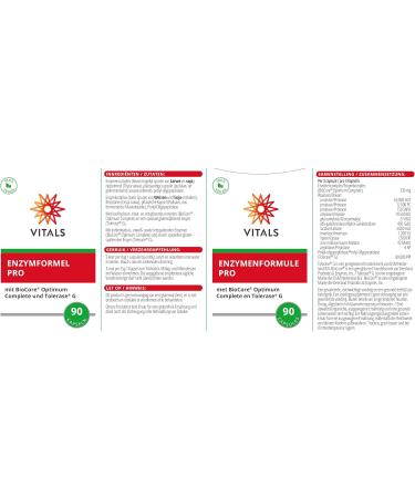 Buy Vitals Enzyme Formula Pro - 90 Vegan Capsules | 12 Active Enzymes for Optimal Digestion - International Shipping - Buy Online on GoSupps.com