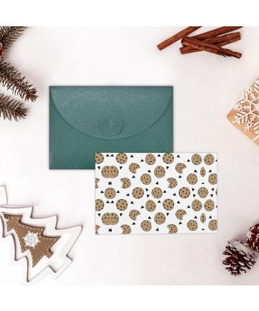 YYHHAOFA Dark Green Cookies Food Chocolate Chip Biscuits Pearl Paper Holiday Card Greeting Card Suitable For Christmas Party Invitations Dark Green One Size - Buy Online on GoSupps.com